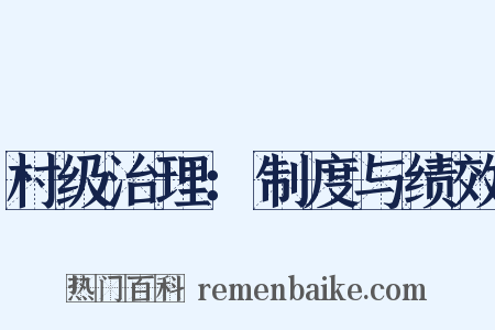村级治理：制度与绩效是什么意思的图片